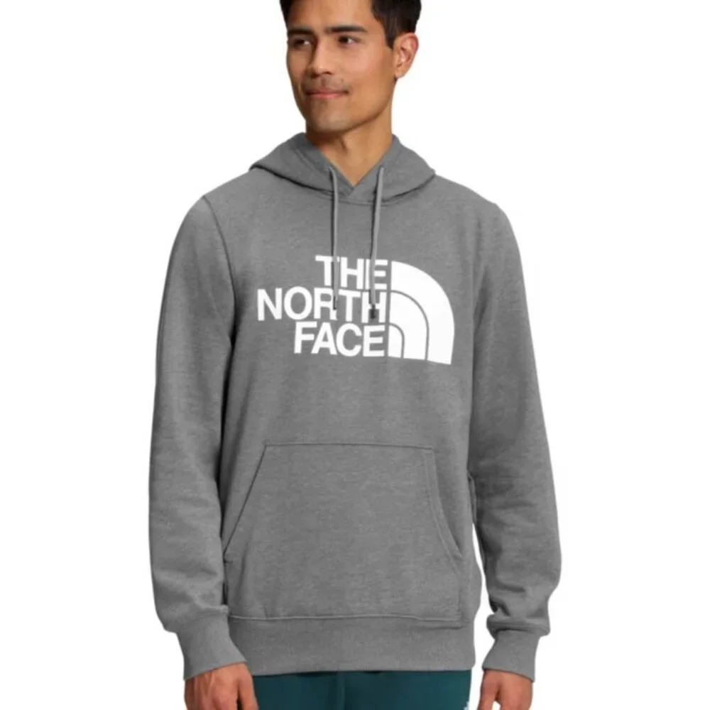 THE NORTH FACE Men Half Dome Hoodie Pullover Logo Long‎ Sleeve Sz L Gray 77-27